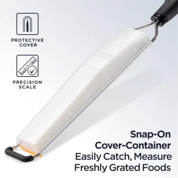 Deiss LUX Fine Grater & Lemon Zester, Parmesan Cheese Grater Handheld - Spices, Citrus Fruits, Hard Cheeses, Garlic, Chocolate, Nuts, Ginger, Vegetable Shredder — view 2