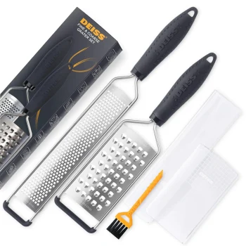 Deiss PRO 2-Pc Kitchen Grater Set - Lemon Zester & Coarse Cheese Grater