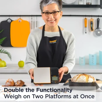 Deiss PRO Dual Platform Digital Kitchen and Food Scale - 11lb Capacity & 17.6oz Capacity Precision Kitchen Scale, Digital Scale for Baking, Cooking, Meal Prep, Food Scales Grams an