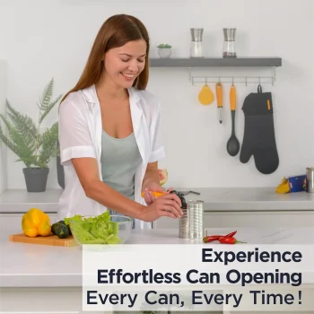 Deiss Pro Heavy Duty Can Opener Manual Smooth Edge, Handheld Can Opener With Soft Touch Handle, Rust Proof Safety Can Opener Oversized Handheld Easy Turn Knob, Best Large Lid Opene