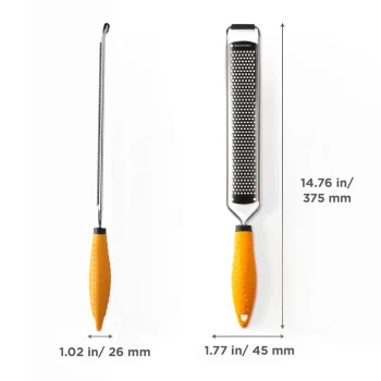 Deiss PRO Lemon Zester & Heavy Duty Cheese Grater & Vegetable Grater — Parmesan Cheese Lemon, Garlic, Nutmeg, Chocolate, Fruits, Vegetables, Ginger Grater - Cheese Shredder & Stain