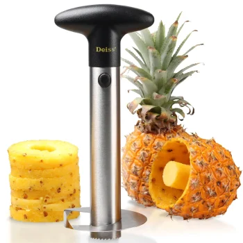 Deiss PRO Pineapple Corer — 2 in 1 Stainless Steel Pineapple Cutter Tool & Corer Tool Kitchen - Pineapple Corer And Slicer Tool - Fruit Cutter Tool, Pineapple Slicer And Corer - Di