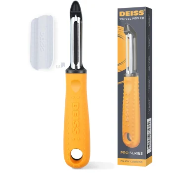 Deiss PRO Swivel Vegetable Peeler - Sharp Stainless Steel Peeler With Easy Non-Slip Hand Grip, Potato Peelers For Kitchen, Fruit, Carrot, Apple, Veggie, Kiwi, Durable, And Dishwash