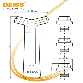 Deiss PRO Wine Saver Vacuum Pump & 3 Date Marker Silicone Bottle Stoppers — view 2