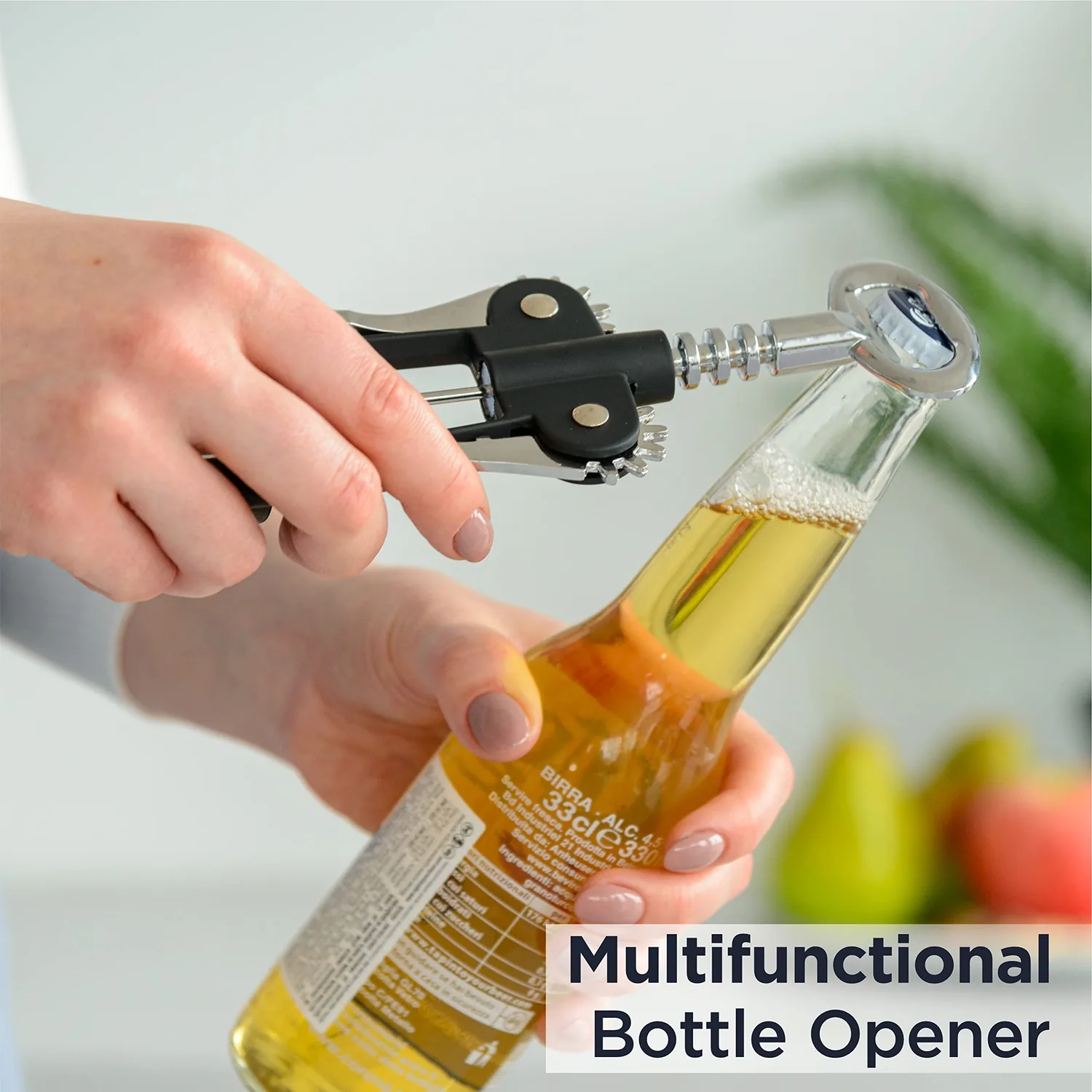 Deiss PRO Wing Corkscrew Wine Opener - 2 in 1 Wine Corkscrew and Beer Opener - The Easiest Way to Open Wine Bottle Corks - Reliable and Sturdy Wine Opener - Wine Bottle Opener — vi